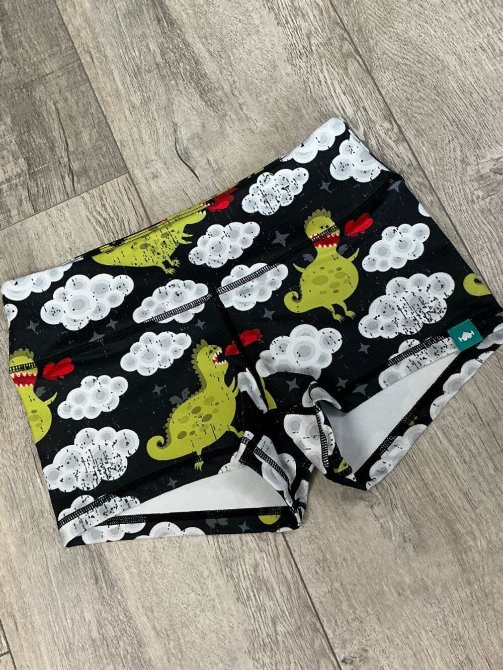 WodBottom Dinosaur T-Rex CrossFit Shorts Small Discontinued Shorties